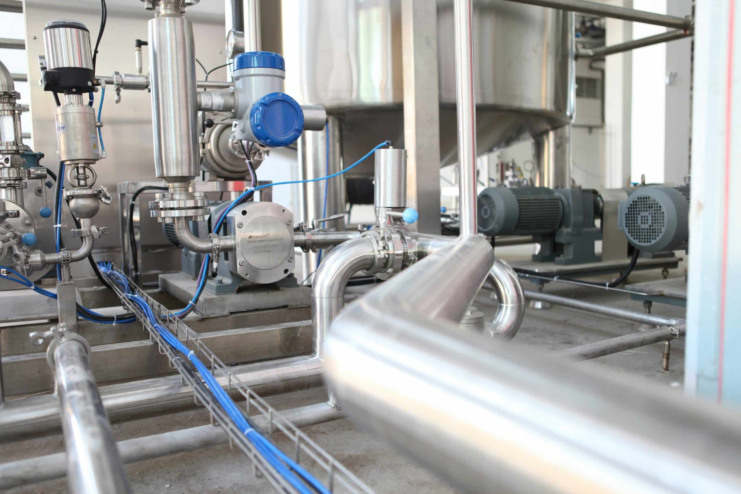Plant room pipework protected by a DLD16 Distance Measuring Water Leak Detection System using DLD250 sensors to accurately locate water leaks.