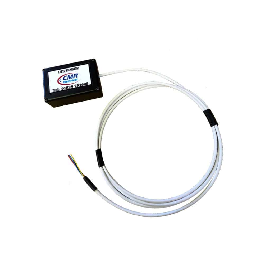 Drip Tray Sensor installed beneath an HVAC unit for water leak detection.